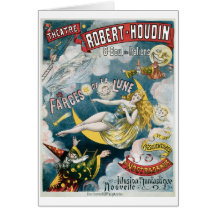 Acte magique vintage de magicien français de ~ de  cartes de vœux