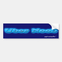 Adhésif pour pare-chocs bleu au néon d'Uber Noob Adhésif Pour Voiture