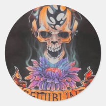 Adhésif pour pare-chocs rond de logo de tatouage d