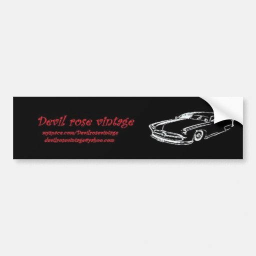 adhésif pour pare-chocs vintage rose de diable adhésif pour voiture