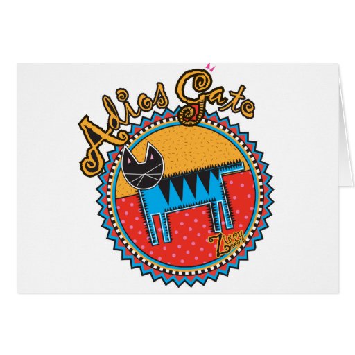 Adios Gato de Niños Carte De Vœux