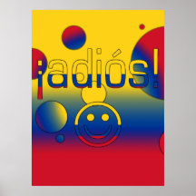 ¡ Adiós ! Le drapeau de la Colombie colore l'art d Posters
