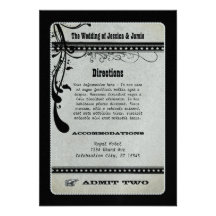 Admettez deux la carte vintage de clôture de Showb Faire-parts