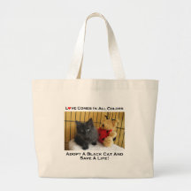 Adoptez un chat noir sacs en toile