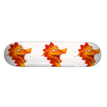 Adorable Dragon Face With Green Eyes Custom Skate Board