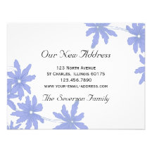 Adresse de marguerites bleues de bigorneau nouvell cartons d'invitation
