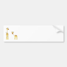 Adulte et girafe de bébé. Bande dessinée Autocollants Pour Voiture
