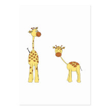 Adulte et girafe de bébé. Bande dessinée Cartes De Visite Professionnelles