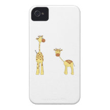 Adulte et girafe de bébé. Bande dessinée Coques Case-Mate iPhone 4