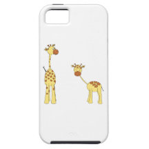 Adulte et girafe de bébé. Bande dessinée Coques Case-Mate iPhone 5