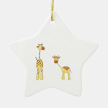 Adulte et girafe de bébé. Bande dessinée Décoration De Noël