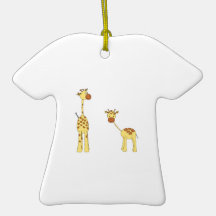 Adulte et girafe de bébé. Bande dessinée Ornements De Noël