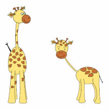 Adulte et girafe de bébé. Bande dessinée Découpage En Acrylique