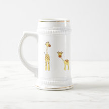 Adulte et girafe de bébé. Bande dessinée Tasse À Café