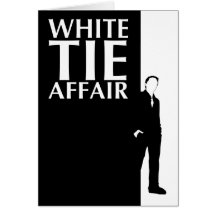 affaire de cravate blanche : silhouette sérieuse cartes de vœux