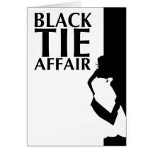 affaire de cravate noire : belle silhouette carte de vœux