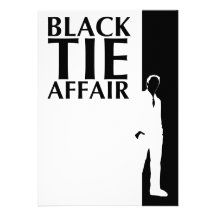 affaire de cravate noire : silhouette sérieuse invitations