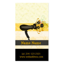 Affaires chiques de sèche-cheveux de salon d'or cartes de visite personnelles