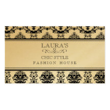 Affaires de mode élégantes chics élégantes baroque cartes de visite personnelles