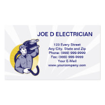 affaires électriques de travailleur de monteur de  carte de visite