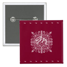 Affaires vintages rouges de monogramme de Bourgogn Badge