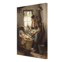 Affection maternelle (huile sur la toile) impressions sur toile