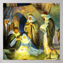 Affiche 15x15 de naissance de Jésus