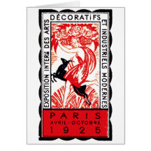Affiche 1925 d'art déco de Paris Cartes De Vœux