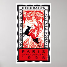 Affiche 1925 d'art déco de Paris