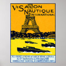 Affiche 1930 de salon nautique de Paris