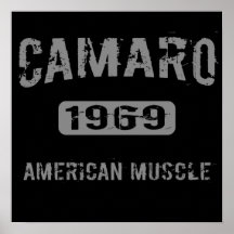 Affiche 1969 américaine de muscle de Camaro