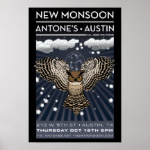 Affiche 2012 d'Austin TX de nouvel Antone de mouss