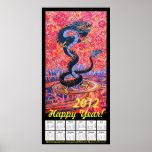 Affiche 2012 de calendrier de fleur de dragon