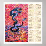 Affiche 2012 de calendrier de fleur de dragon