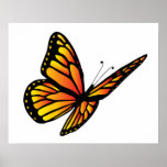 Affiche 20x16 de papillon de monarque "
