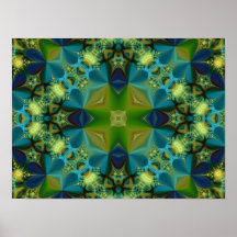 Affiche abstraite vert-bleu de conception