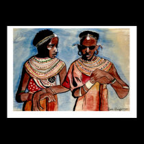 Affiche africaine de mère et de fille posters