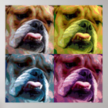 Affiche anglaise de bouledogue