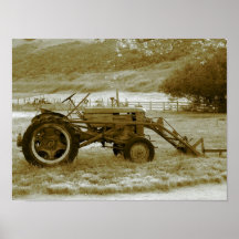 Affiche antique de tracteur