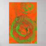 Affiche asiatique abstraite de vert de question