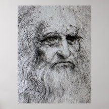 Affiche - autoportrait de Leonardo da Vinci