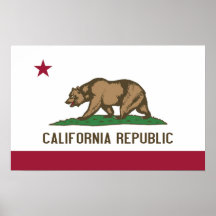 Affiche avec le drapeau de la Californie, Etats-Un