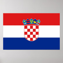 Affiche avec le drapeau de la Croatie