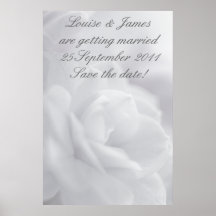 Affiche blanche molle de pétales…