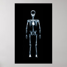Affiche - bleu noir squelettique simple de vision 