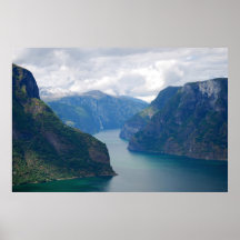 Affiche bleue de rêve de fjord