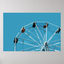 Affiche bleue de roue de Ferris d'Aqua