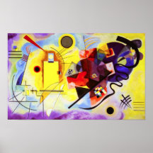 Affiche bleue rouge jaune de Kandinsky