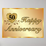 Affiche - cinquantième anniversaire - or