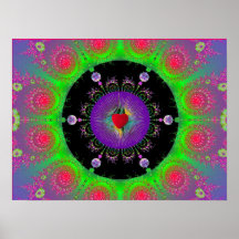 Affiche colorée de Sprial de fractale